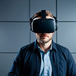 **

A person wearing a VR headset experiencing an interactive movie, fully clothed, appropriate attire, safe for work, perfect anatomy, natural proportions, immersive environment, high quality, professional.

**