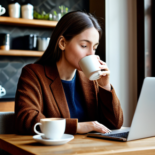 Blogger**

"A professional female blogger in a cozy cafe setting, laptop open, sipping coffee, fully clothed in modest attire, safe for work, appropriate content, perfect anatomy, natural pose, writing a blog post. Soft, natural lighting. professional, family-friendly"

**